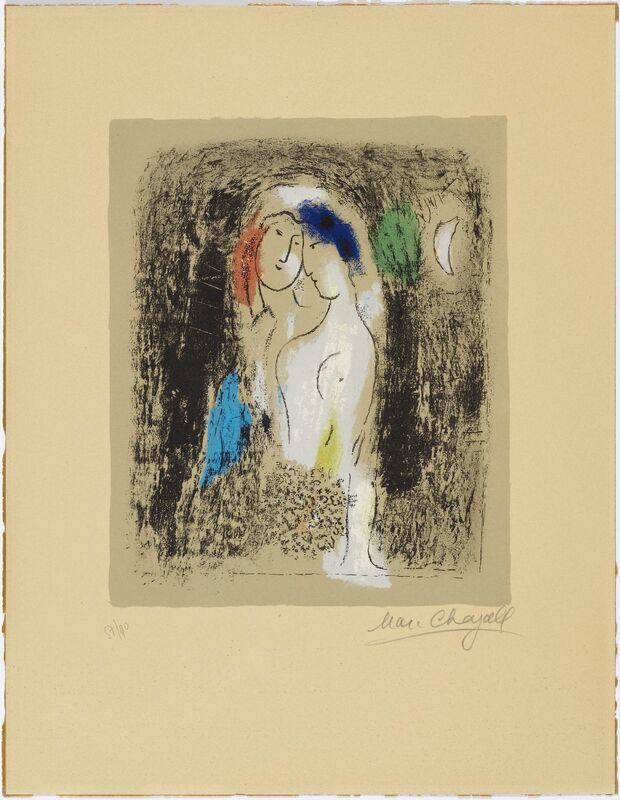 Marc Chagall, ‘Les amoureux en gris’, 1957, Print, Colour lithograph, Koller Auctions