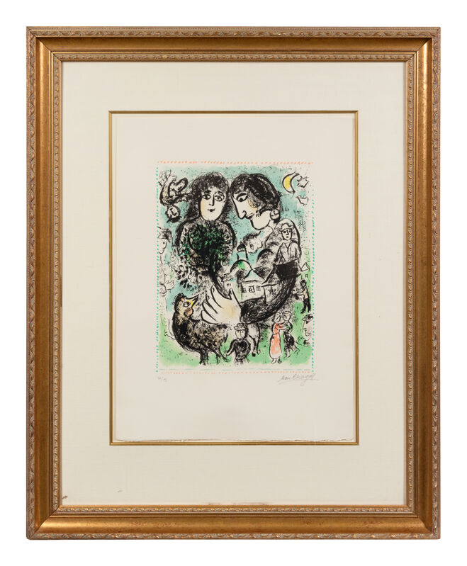 Marc Chagall, ‘Le Rendez-Vous’, 1983, Print, Color lithograph on Arches, Hindman