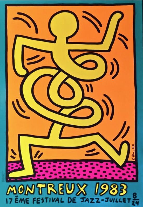 Keith Haring, ‘Montreux Jazz Festival (Yellow)’, 1983, Posters, Screenprint in colors on hot pressed wove paper, Artsy x Forum Auctions