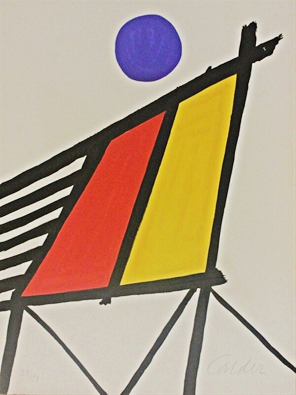 Alexander Calder, ‘Blue Sun from Conspiracy: The Artist as Witness’, 1971, Print, Six color lithograph on watermarked Arches paper with deckled edges, Gallery Highlights