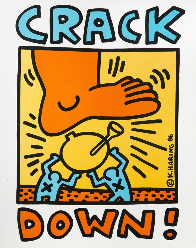 Keith Haring, ‘Crack Down!’, 1986, Print, Offset lithograph on paper, Julien's Auctions