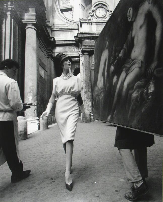 William Klein, ‘Simone + Painting + Coffee, Rome (Vogue)’, 1960, Photography, Platinum palladium print; printed later, Howard Greenberg Gallery