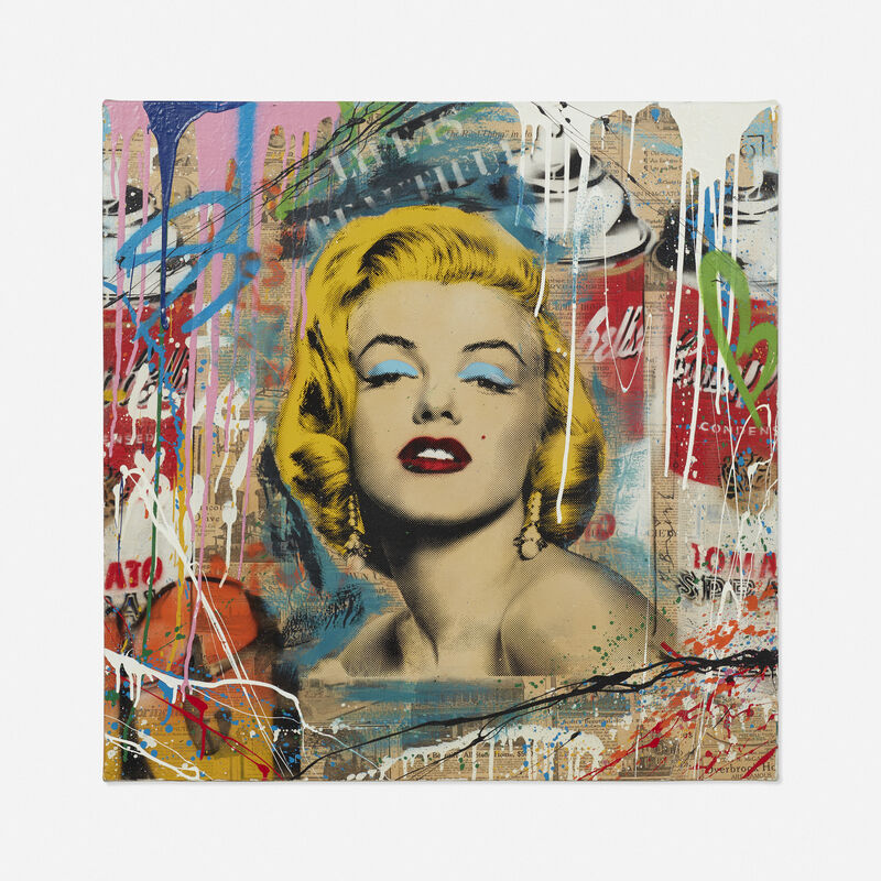 Mr. Brainwash, ‘Life is Beautiful (Marilyn)’, 2016, Painting, Acrylic, spray paint, screenprint, and newsprint collage on canvas, Rago/Wright/LAMA