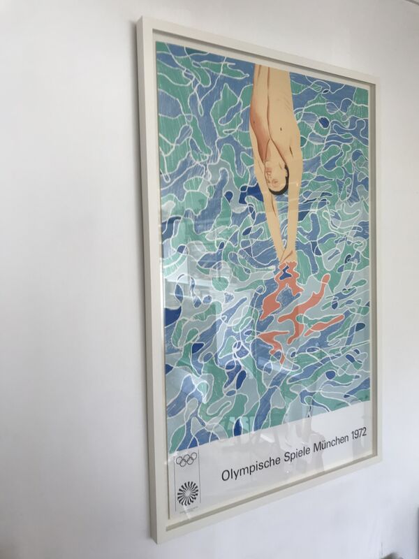 David Hockney, ‘Olympic Games Poster (printed signature in image) ’, 1970, Print, Original 1970s poster for the Olympische Spiele Munchen 1970 printed on heavy wood-free paper, ModernPrints.co.uk