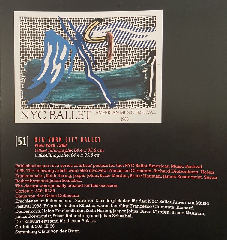 Roy Lichtenstein, ‘Roy Lichtenstein, NYC Ballet, American Music Festival’, 1988, Ephemera or Merchandise, Original Period Lithographic Poster, David Lawrence Gallery