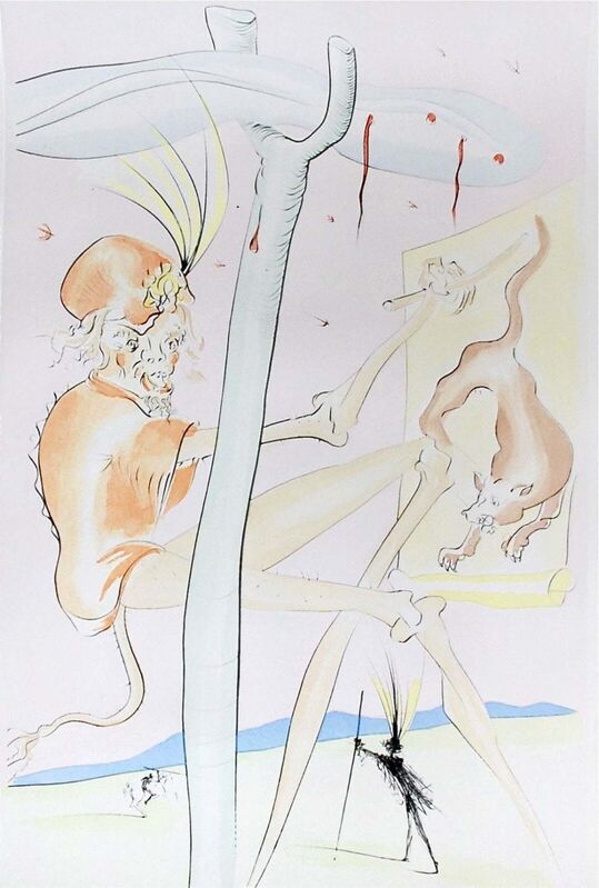 Salvador Dalí, ‘Le Singe et le Léopard’, 1975, Print, Engraving with pochoir on Arches paper, Art Commerce