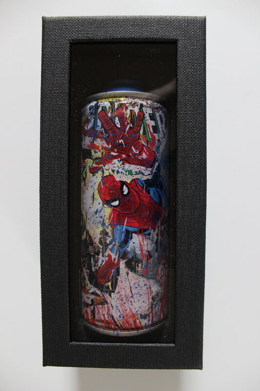 Mr. Brainwash, ‘Spiderman Spraycan Blue’, 2019, Sculpture, Mixed media on spray can, EHC Fine Art