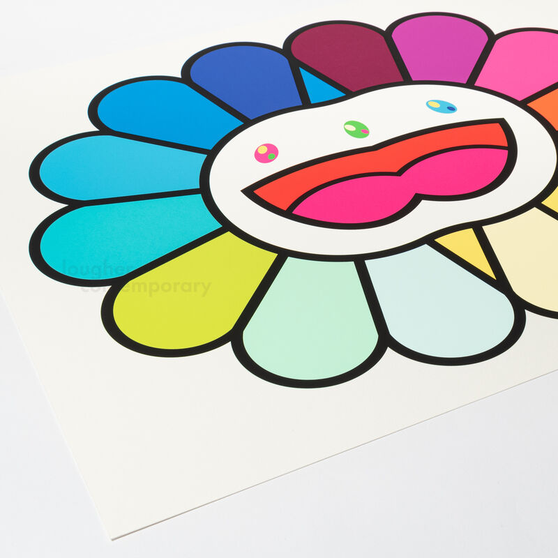 Takashi Murakami, ‘Multicolor Double Face: White’, 2020, Print, Silkscreen, Lougher Contemporary