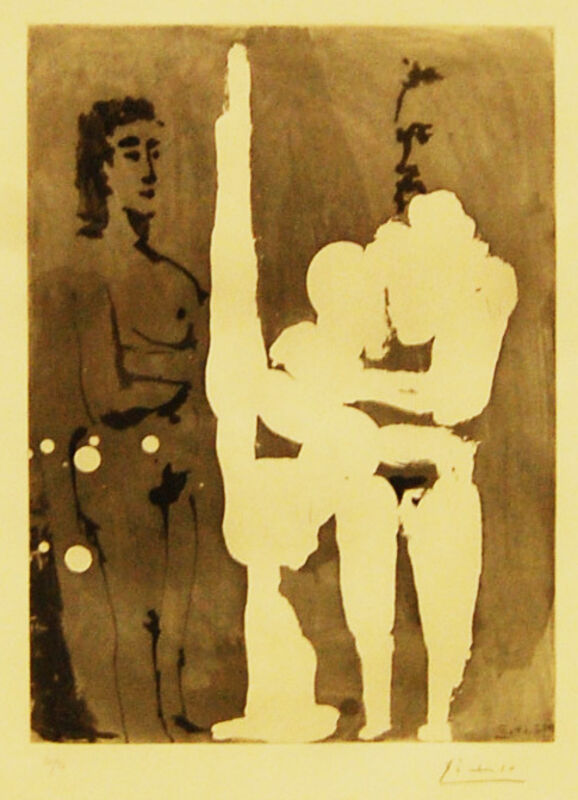 Pablo Picasso, ‘Peintre Debout a son Chevalet, avec un Modele’, 1965, Print, Aquatint on paper, Baterbys