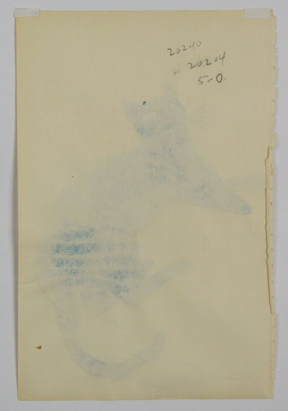 Andy Warhol, ‘Purple Sam - from 25 Cats Named Sam and One Blue Pussy’, 1954, Drawing, Collage or other Work on Paper, Lithograph with hand coloring on Ticonderoga paper, Capsule Gallery Auction
