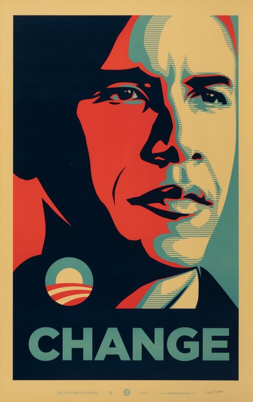Shepard Fairey, ‘Change’, 2008, Print, Offset lithograph in colors on paper, Heritage Auctions