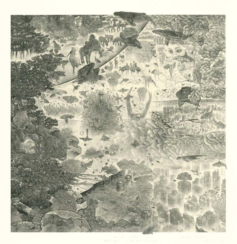 Kobayashi Keisei, ‘Sunrises Again-Space Wonder Land 2015C’, 2015, Print, Wood Engraving, Asia Art Center