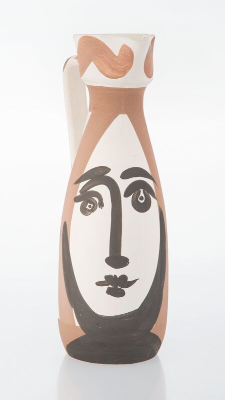 Pablo Picasso, ‘Visage’, 1955, Design/Decorative Art, Partially glaze white earthenware ceramic pitcher, painted in black and sepia, Heritage Auctions