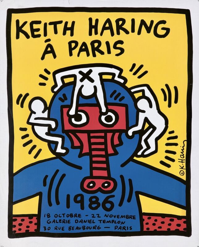 Keith Haring, ‘Keith Haring á Paris poster ’, 1986, Posters, Offset Lithograph, Lot 180 Gallery