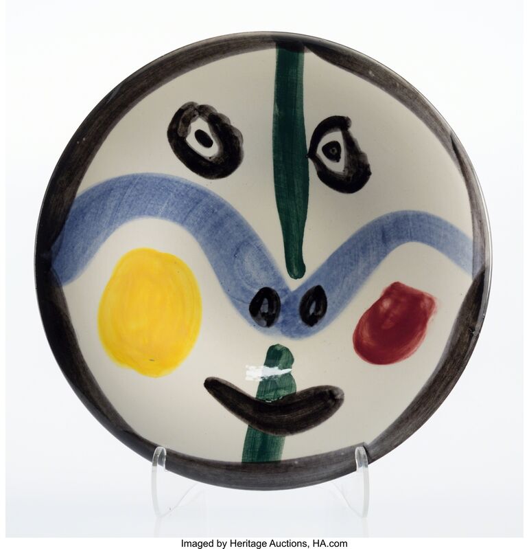 Pablo Picasso, ‘Visage No. 0’, 1963, Other, White earthenware ceramic plate with coloured engobe and glaze, Heritage Auctions