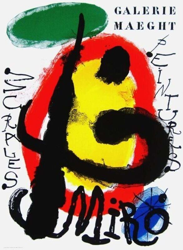 Joan Miró, ‘Murales Peintures, 1961 Galerie Maeght Exhibition Poster’, 1961, Posters, Lithograph on wove paper, Art Commerce