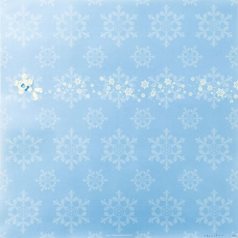 Takashi Murakami, ‘Snow’, 2001, Print, Woven paper, four-color offset printing on silver paper, Pinto Gallery