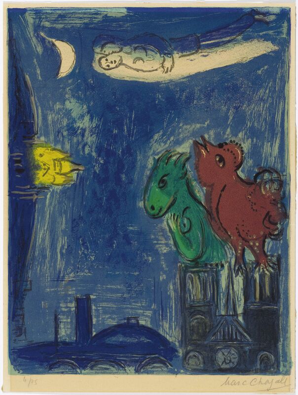 Marc Chagall, ‘Les Monstres de Notre-Dame’, 1954, Print, Colour lithograph. 6/75, Koller Auctions