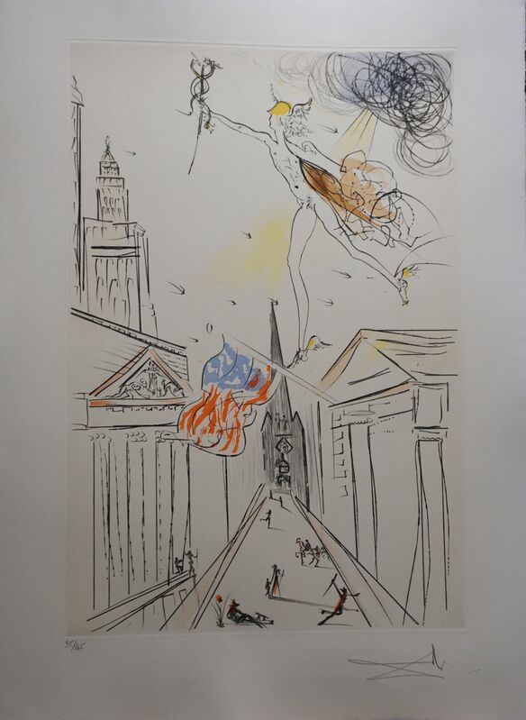 Salvador Dalí, ‘View of Wall Street )Color)’, 1972, Print, Etching, Fine Art Acquisitions Dali 