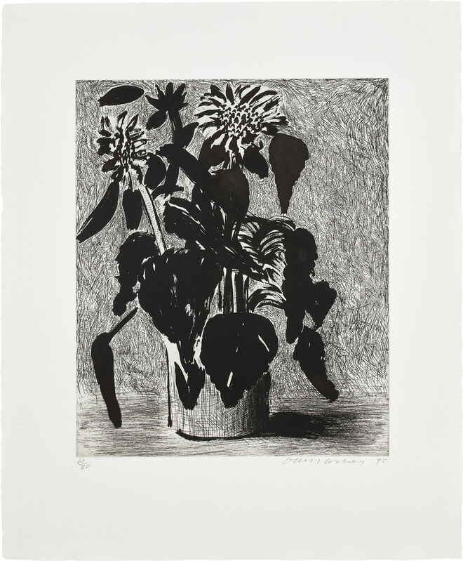 David Hockney, ‘Sunflower II (M.C.A.T. 348)’, 1995, Print, Etching and aquatint, on Arches watercolour paper, with full margins., Phillips
