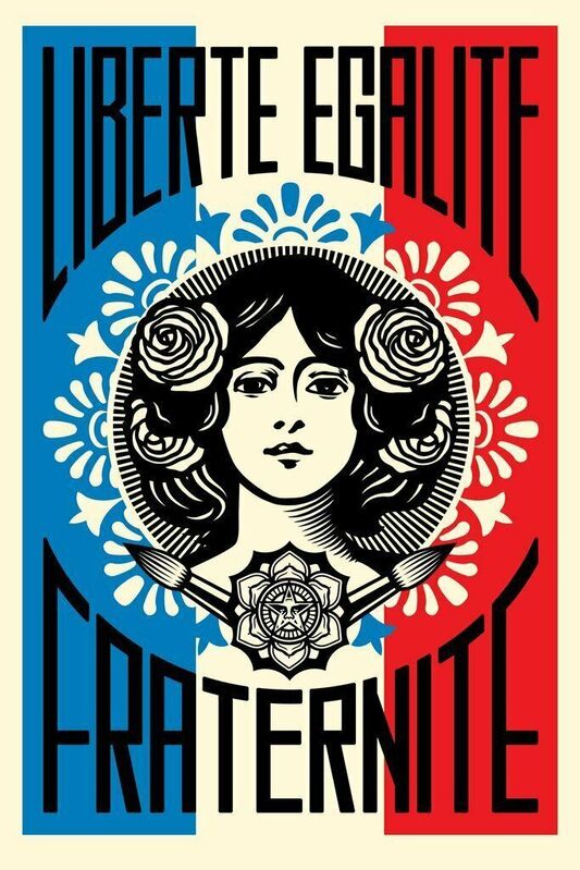 Shepard Fairey, ‘Liberte Egalite Fraternite ’, 2018, Print, Cream Speckle Tone Paper, New Union Gallery