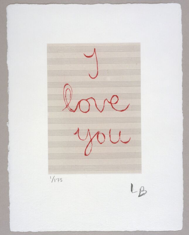 Louise Bourgeois, ‘I Love You’, 2007, Print, Dry point on music paper, Carolina Nitsch Contemporary Art