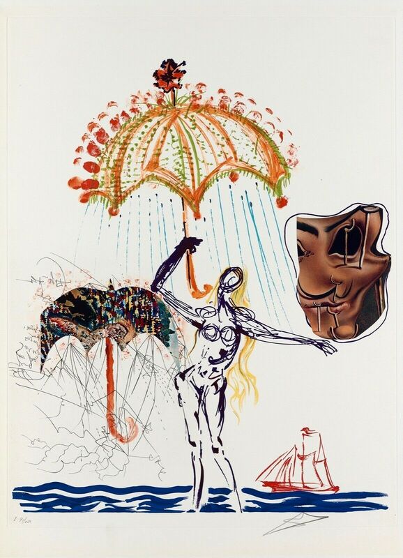 Salvador Dalí, ‘Anti-Umbrella w/ Atomized Liquid (Imagination & Objects of the Future)’, 1975, Print, Lithograph on Arches paper, Art Commerce