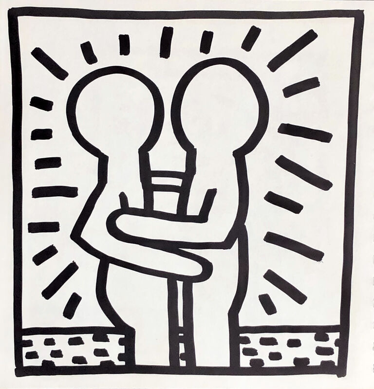 Keith Haring, ‘Keith Haring (untitled) Best Buddies Lithograph 1982’, 1982, Ephemera or Merchandise, Offset lithograph, Lot 180 Gallery