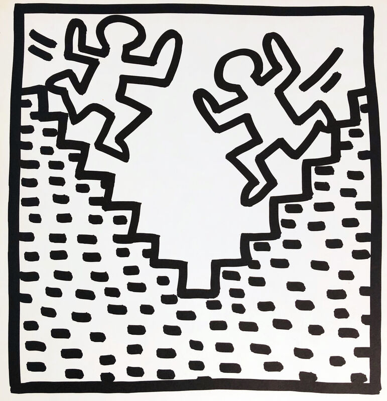 Keith Haring, ‘Keith Haring (untitled) Stairs lithograph 1982’, 1982, Print, Offset lithograph, Lot 180 Gallery