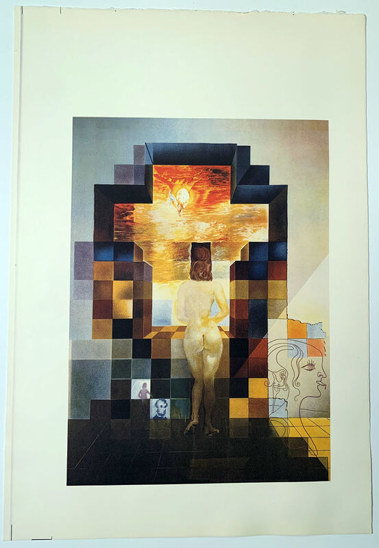 Salvador Dalí, ‘Lincoln in Dalivision Continuous Tone Print, Gallery Poster Salvador Dali’, 1977, Print, Collotype-Continious Tone (No Dots) Lithographic Print on Thick Fine Art paper with a Deckled Edge at the top, David Lawrence Gallery