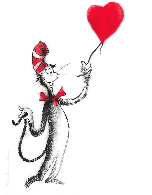 Mr. Brainwash, ‘The Cat And The Heart (Balloon Artist's Proof)’, 2020, Print, Silkscreen, Liss Gallery