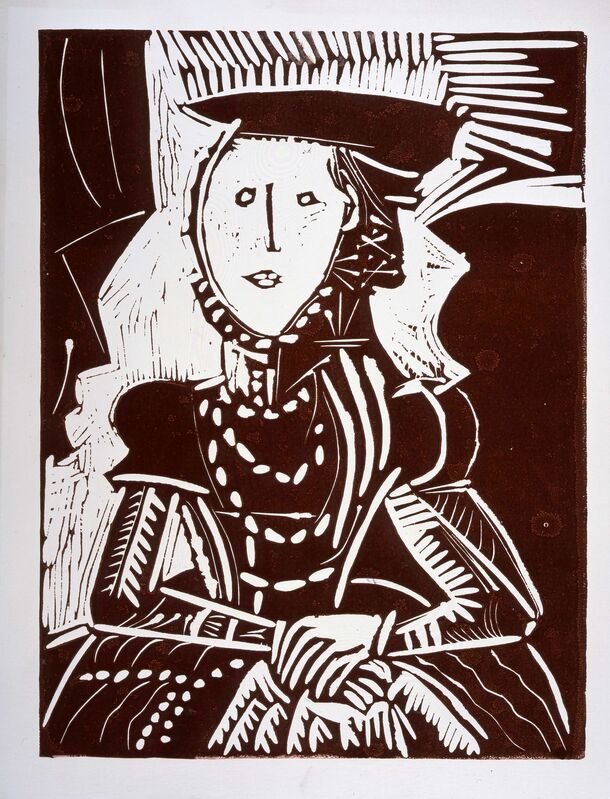 Pablo Picasso, ‘Portrait de jeune Fille, d'après Cranach le Jeune. I’, 1958, Drawing, Collage or other Work on Paper, Linocut printed in brown, Frederick Mulder