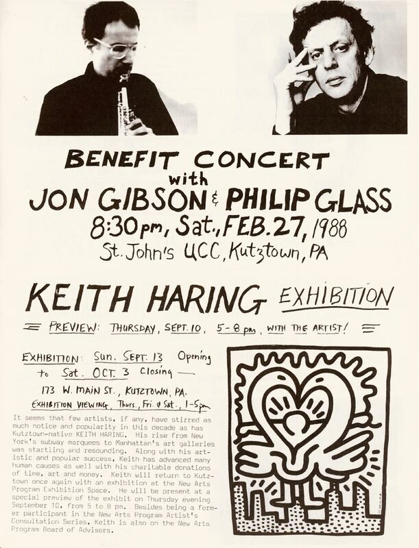 Keith Haring, ‘Keith Haring & Philip Glass: Kutztown Fall Newsletter 1987 ’, 1987, Ephemera or Merchandise, Offset printed poster announcements, Lot 180 Gallery