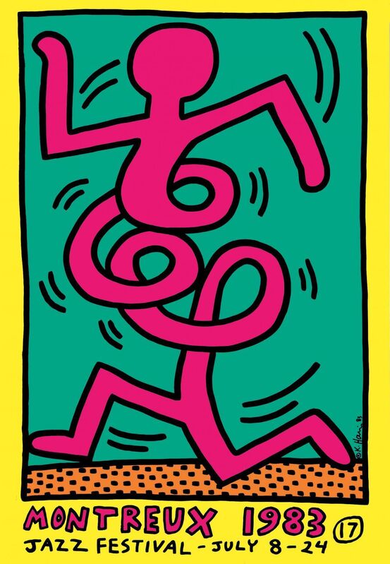 Keith Haring, ‘Montreux Jazz 83 (Yellow) ’, 1983, Print, Silkscreen on paper, Samhart Gallery