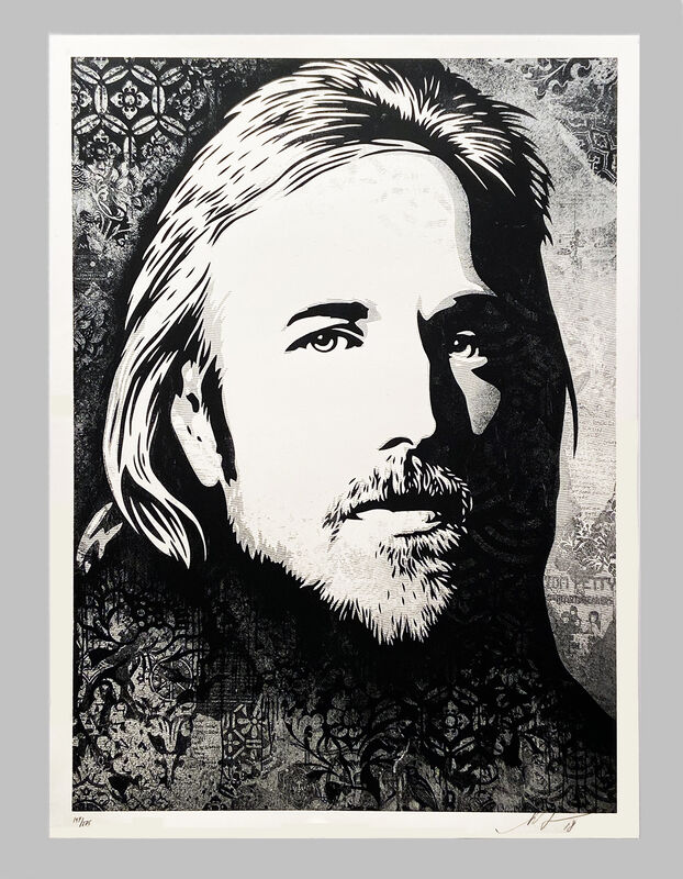 Shepard Fairey, ‘'Tom Petty: An American Treasure' (Canvas)’, 2018, Print, Screen print on Speckletone True White fine art paper., Signari Gallery