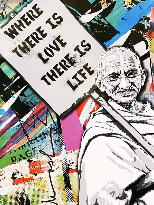 Mr. Brainwash, ‘'Gandhi: Where There is Love, There is Life'’, 2010, Ephemera or Merchandise, Offset lithograph on satin poster paper., Signari Gallery