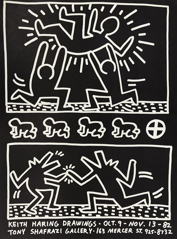 Keith Haring, ‘Keith Haring Tony Shafrazi Gallery 1982 (Keith Haring drawings)’, 1982, Posters, Lithographic poster, Lot 180 Gallery