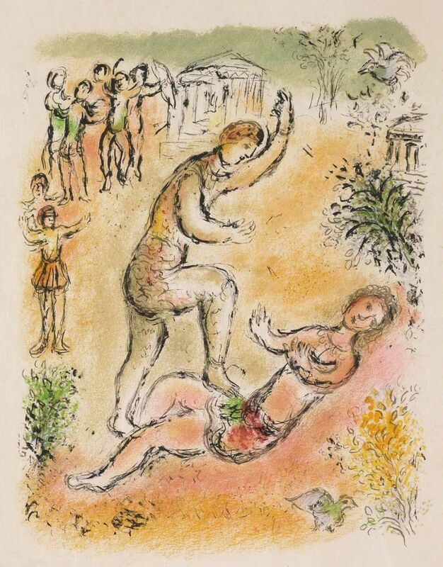 Marc Chagall, ‘Combat Between Ulysses and Irus (M.810, L'Odyssée)’, 1974, Print, Lithograph, Martin Lawrence Galleries