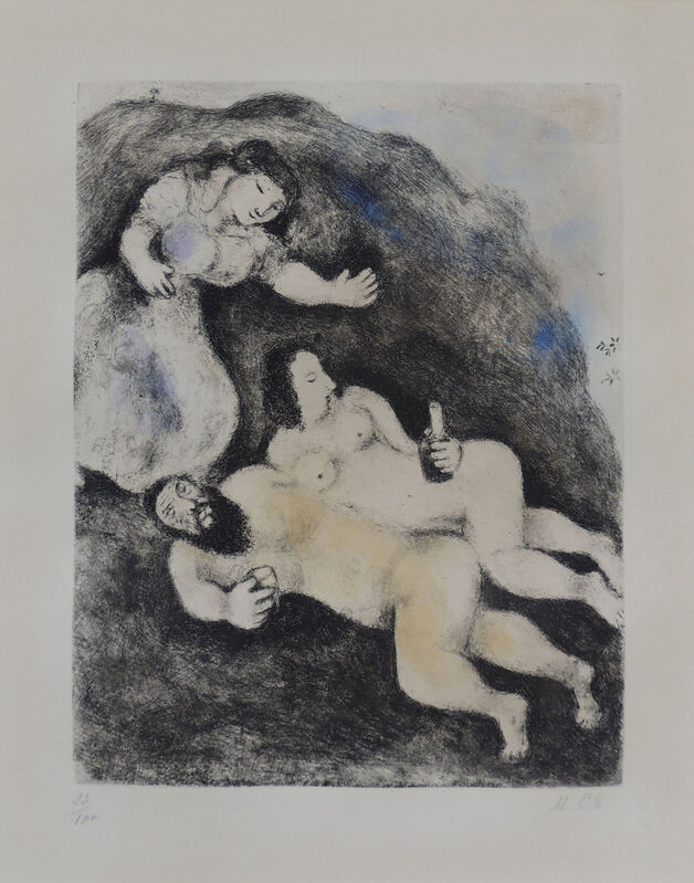 Marc Chagall, ‘"Lot and his Daughters"’, 1969, Print, Etching with handcoloring, AH Fine Art 
