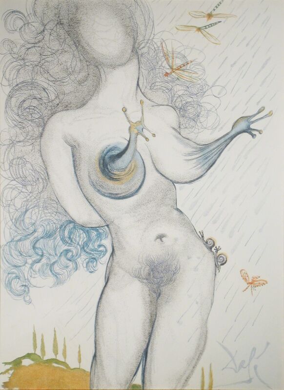 Salvador Dalí, ‘Nude with Snail Breasts’, 1967, Print, Drypoint with added color, DTR Modern Galleries