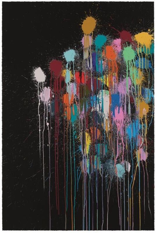 Ian Davenport, ‘Colour Splat Edge (black)’, 2017, Print, Screenprint on Velin Arches Black 250gsm paper, Cristea Roberts Gallery