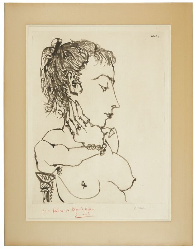 Pablo Picasso, ‘Buste de femme à la queue de cheval: Jacqueline’, 1955, Print, Sugar-lift aquatint and drypoint on Arches wove paper, Christie's