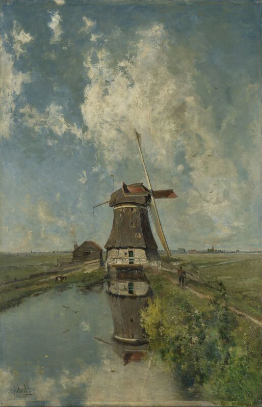 Paul Joseph Constantin Gabriel, ‘A Windmill on a Polder Waterway, known as 'In the Month of July'’, ca. 1889, Painting, Oil on Canvas, Rijksmuseum
