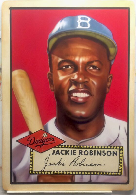 George Mead, ‘1952 Topps -  Jackie Robinson’, 2017, Painting, Acrylic on PVC in Acrylic Case, Axiom Contemporary
