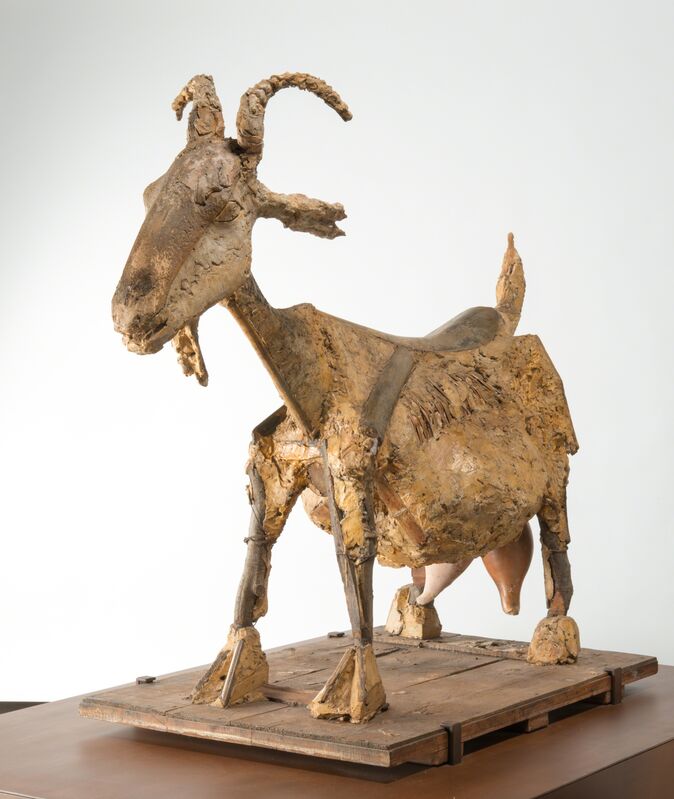 Pablo Picasso, ‘La Chèvre (The Goat)’, 1950, Sculpture, Wicker-basket, ceramic pots, palm leaf, metal, wood, cardboard, and plaster, Musée Picasso Paris