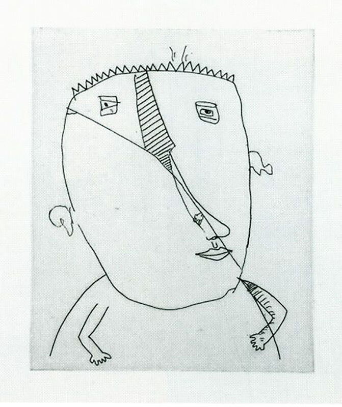 Keith Haring, ‘Untitled (with Sean Kalish) F ’, 1989, Print, Etching on paper, Taglialatella Galleries