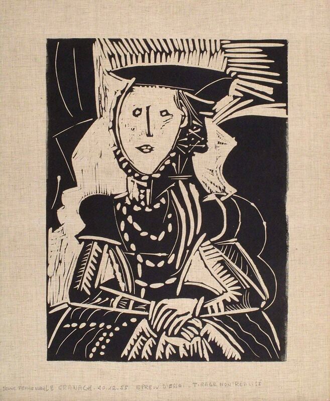 Pablo Picasso, ‘Portrait de jeune Fille, d'après Cranach le Jeune. I’, 1958, Linocut printed in black, Frederick Mulder