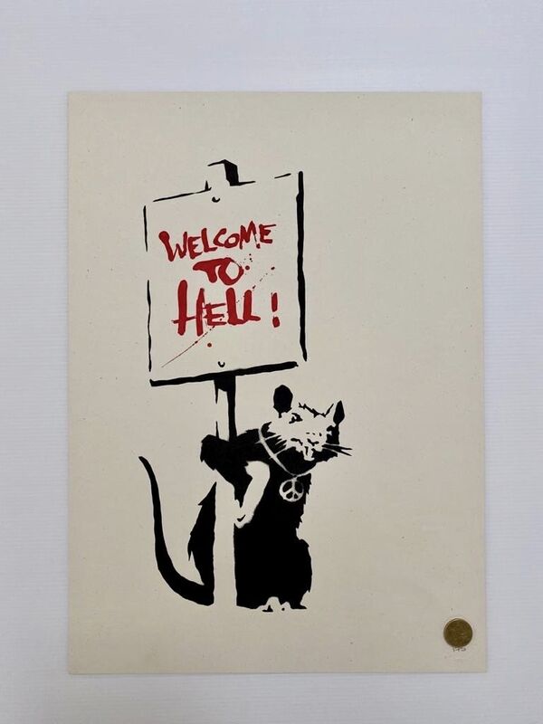 Banksy, ‘Welcome to Hell’, 2004, Print, Screenprint in colors on wove paper with full margins, MoonStar Fine Arts Advisors