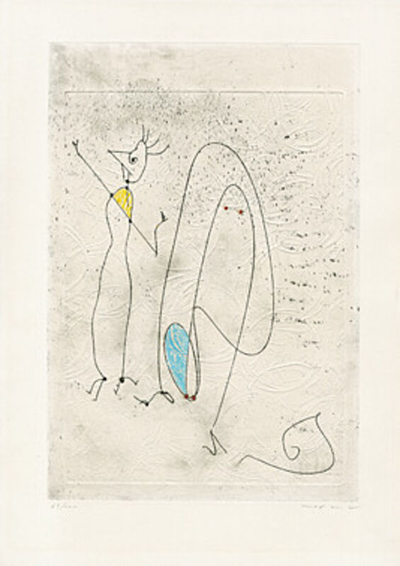 Max Ernst, ‘Les noces interrompues’, 1971, Print, Etching with embossing and hand coloring, Galerie Boisseree