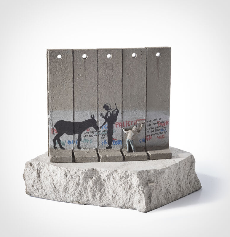 Banksy, ‘Walled Off Hotel - Five Part Souvenir Wall Section (Donkey Documents)’, Sculpture, Hand painted resin sculpture with West Bank Separation Wall base, Tate Ward Auctions